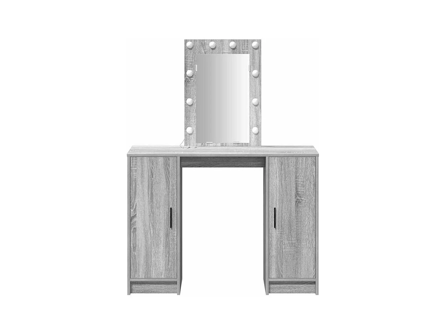 Grijze kaptafel 102 x 33 x 135 cm bewerkt hout