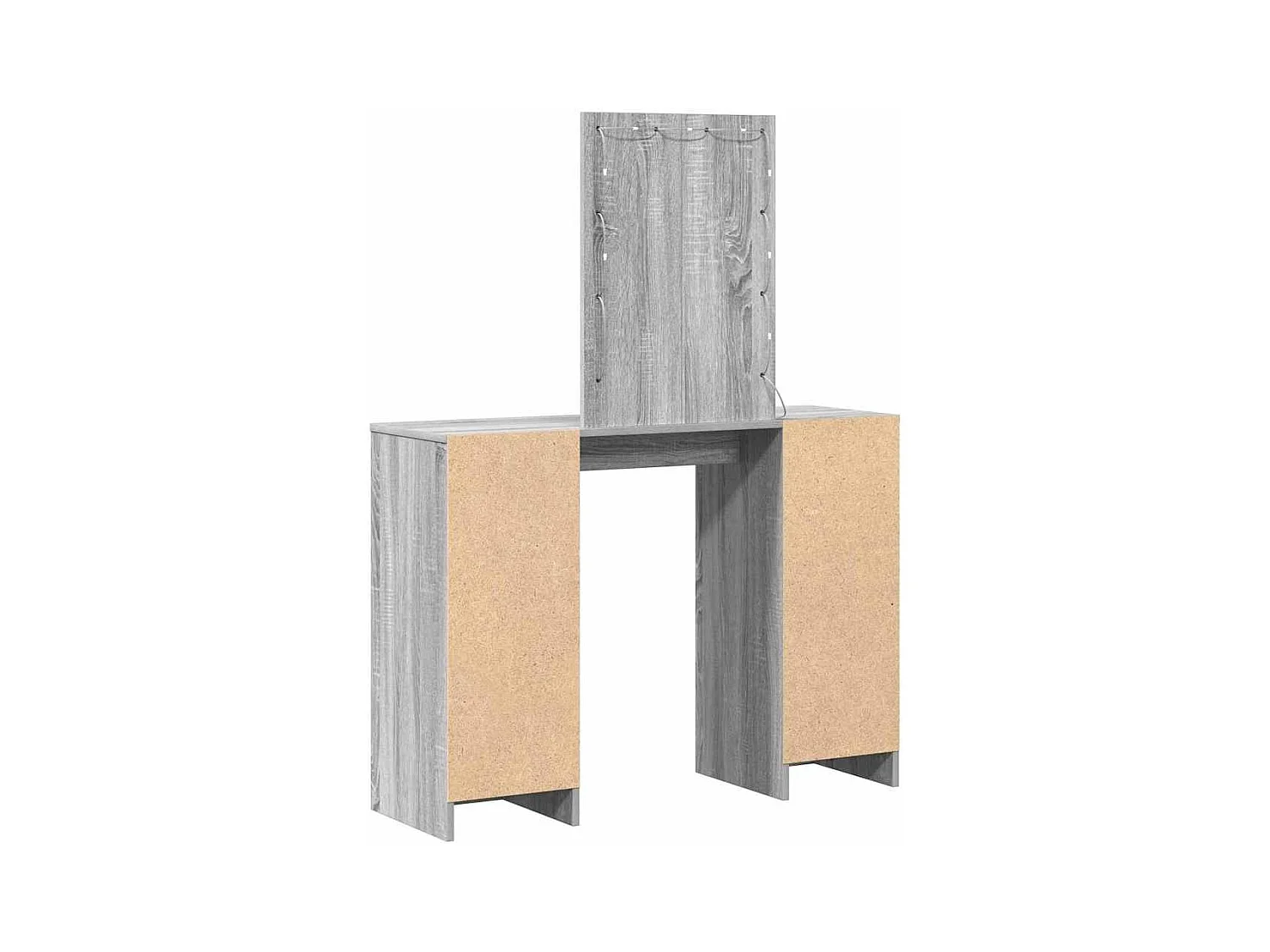 Grijze kaptafel 102 x 33 x 135 cm bewerkt hout