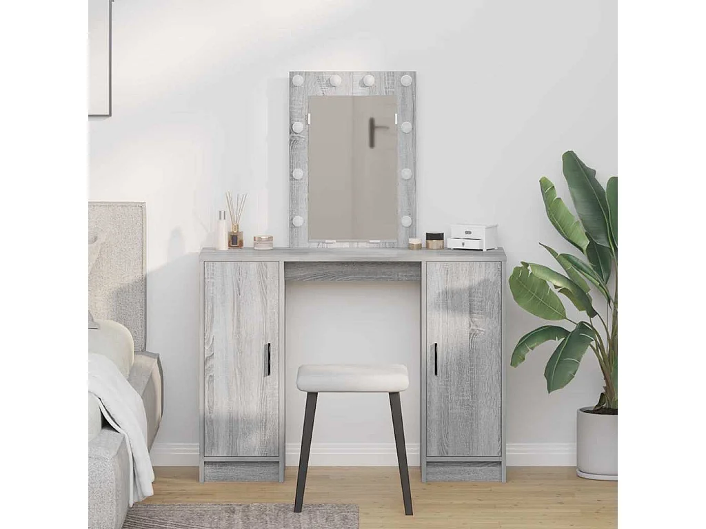 Tocador gris 102 x 33 x 135 cm Madera de ingeniería