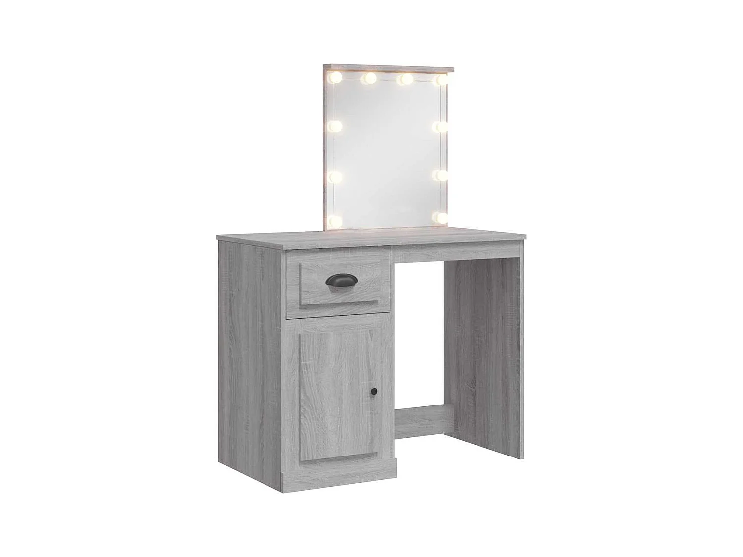 Tocador con luces LED Sonoma gris 90x42x132,5 cm