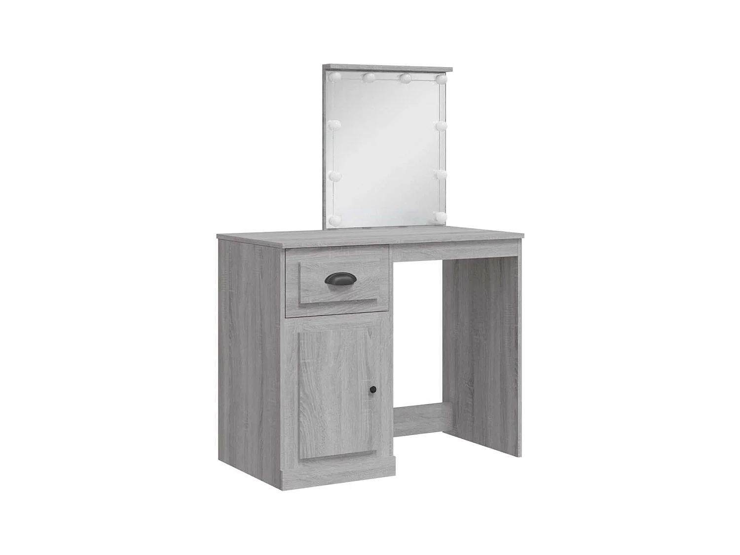 Tocador con luces LED Sonoma gris 90x42x132,5 cm