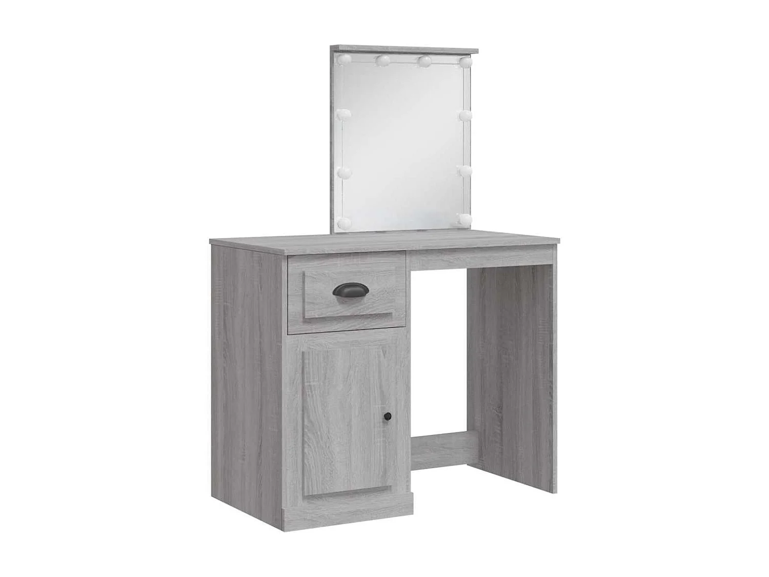 Toletta con luci LED Sonoma grigio 90x42x132,5 cm