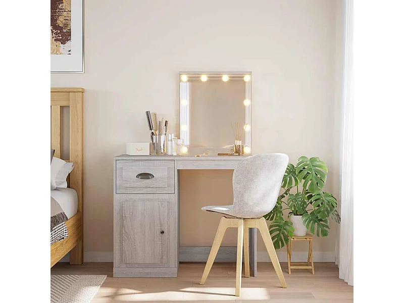 Toletta con luci LED Sonoma grigio 90x42x132,5 cm