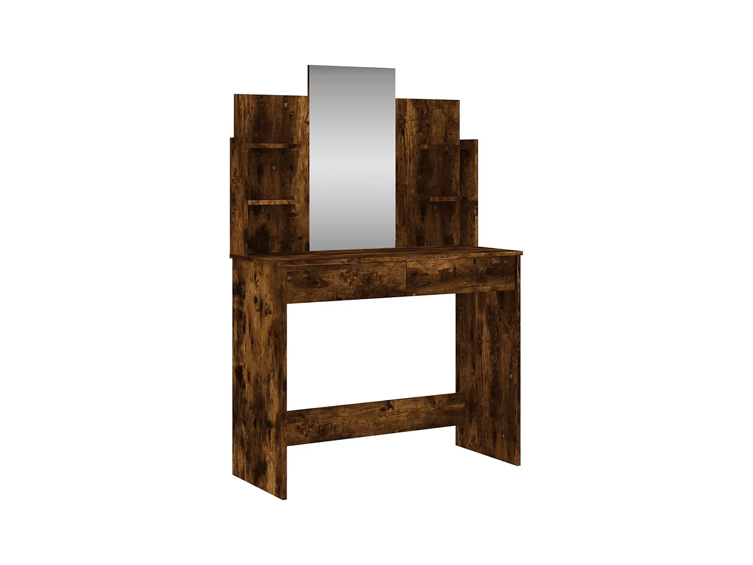 Tocador con espejo de roble ahumado 96x39x142 cm