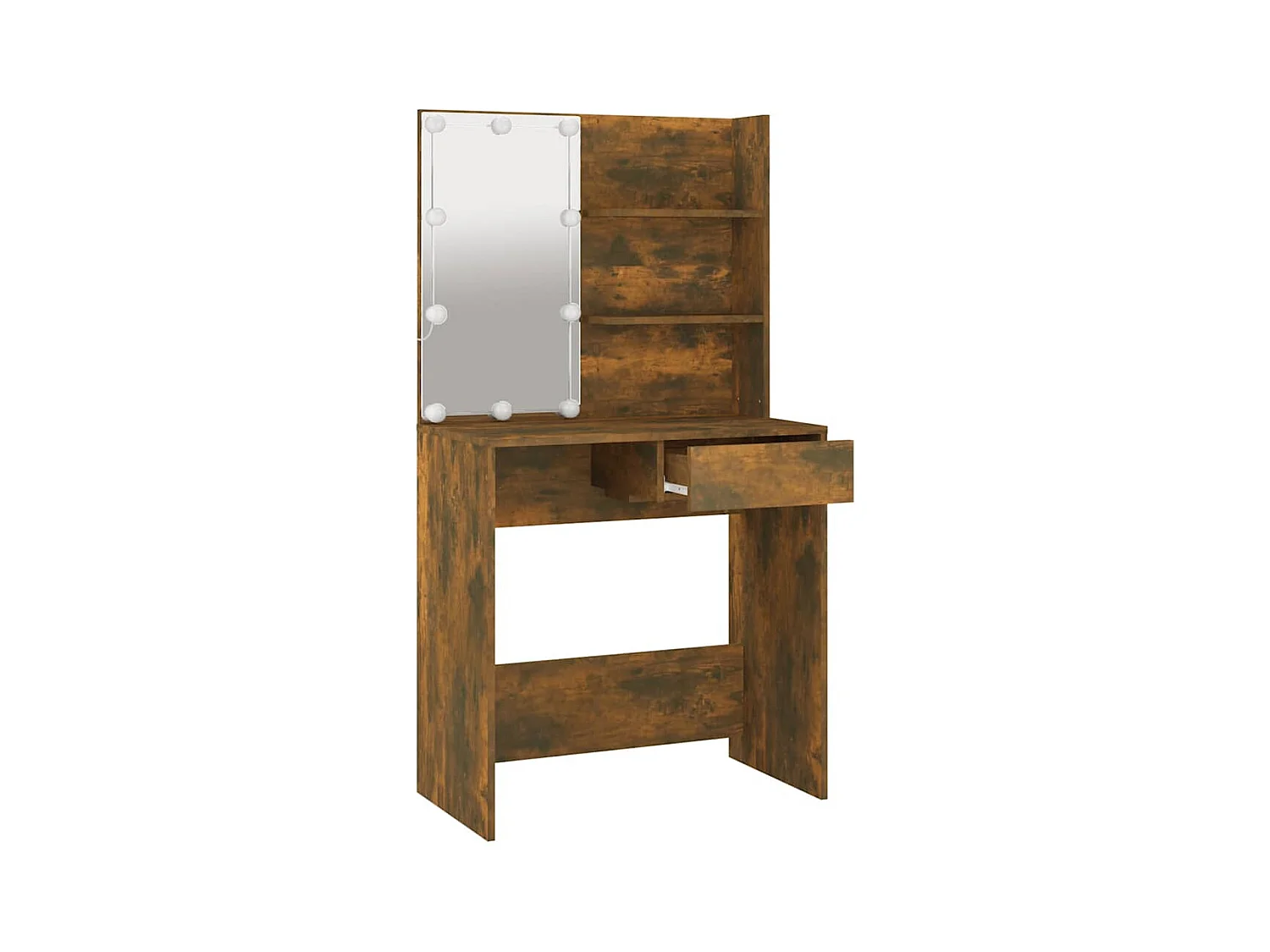 Kaptafel met LED Gerookt eiken 74,5x40x141 cm