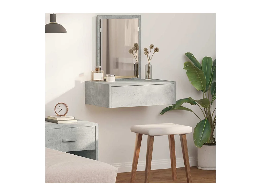 Table de Toilette Gris 60 x 40 x 70 cm Bois d'ingénierie