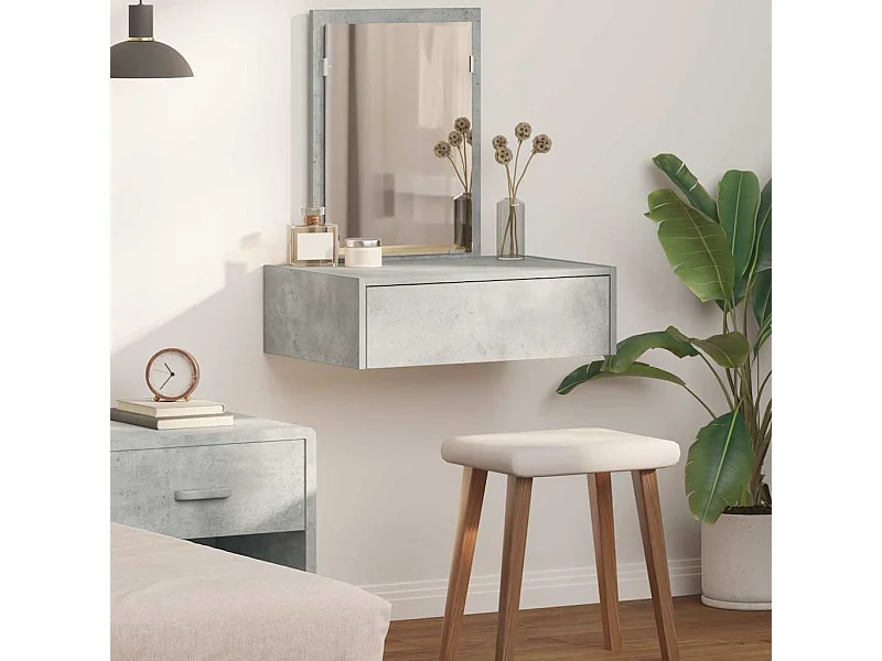 Table de Toilette Gris 60 x 40 x 70 cm Bois d'ingénierie