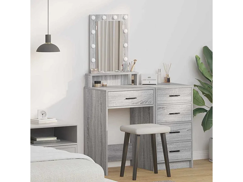 Grauer Frisiertisch 50 x 41 x 140 cm Holzwerkstoff