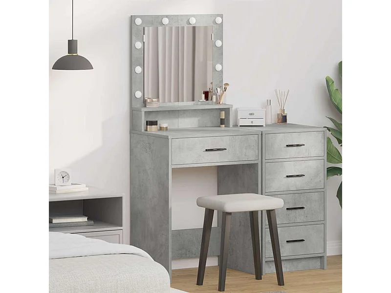 Coiffeuse Gris béton 50 x 41 x 135 cm Bois d'ingénierie