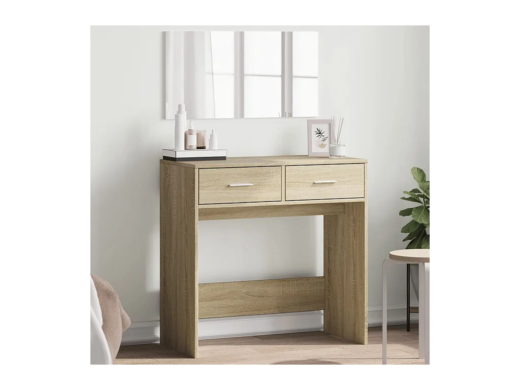 Tocador con espejo roble Sonoma 80x39x80 cm