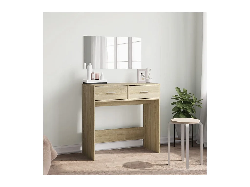 Tocador con espejo roble Sonoma 80x39x80 cm