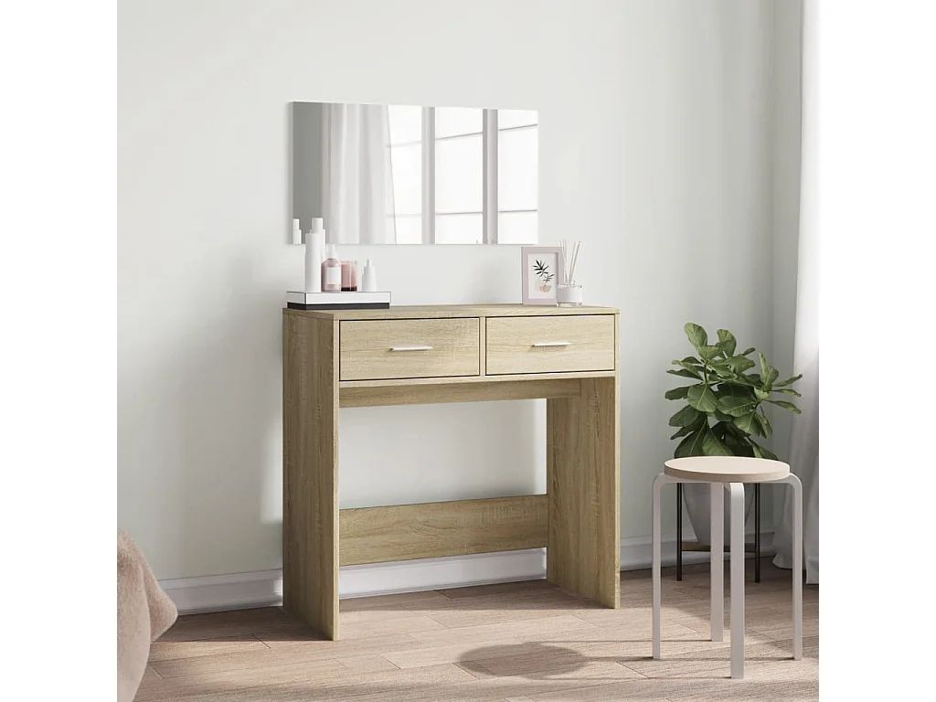 Toletta con specchio Rovere Sonoma 80x39x80 cm