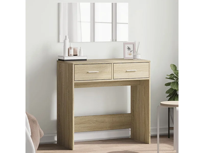 Toletta con specchio Rovere Sonoma 80x39x80 cm