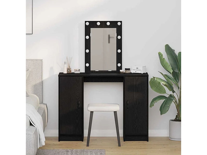 Table de Toilette Noir 102 x 33 x 135 cm Bois d'ingénierie