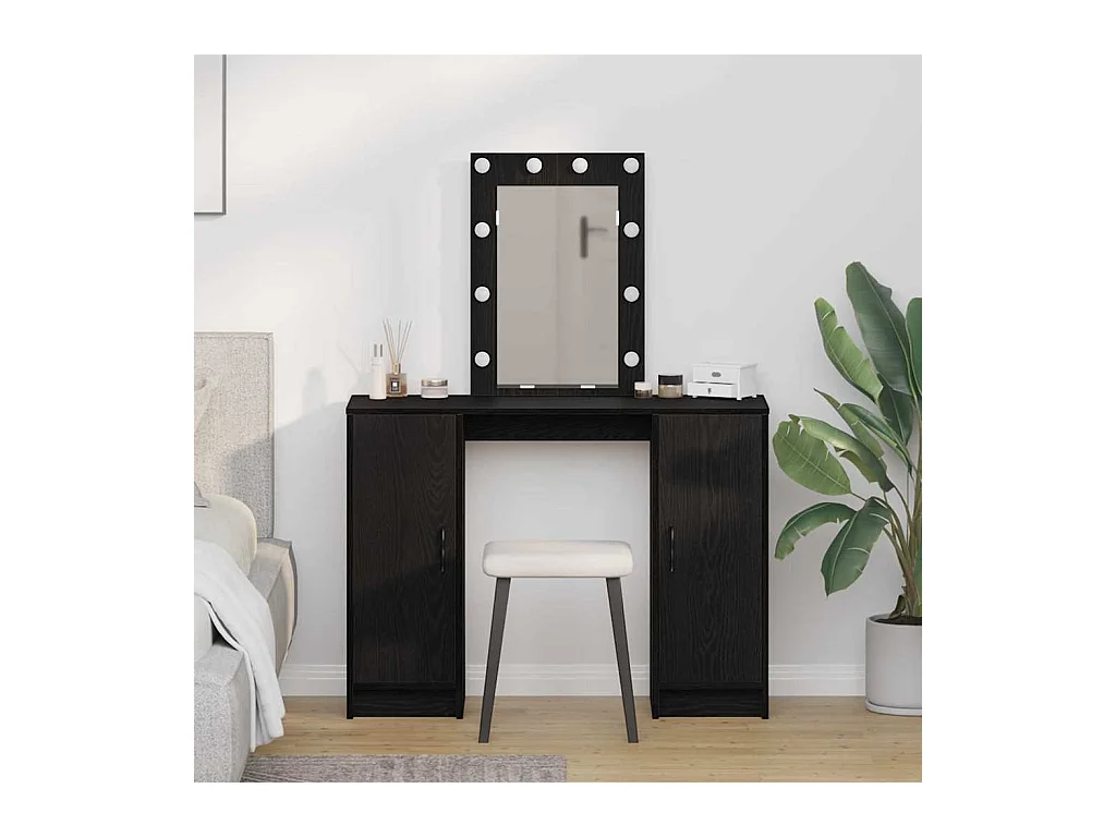 Table de Toilette Noir 102 x 33 x 135 cm Bois d'ingénierie