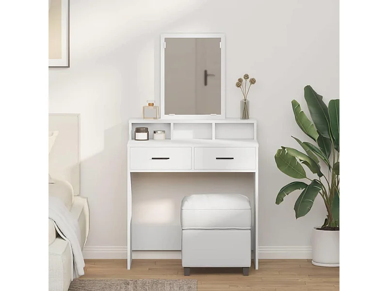 Coiffeuse avec tiroir Blanc 79 x 41 x 140 cm Bois d'ingénierie