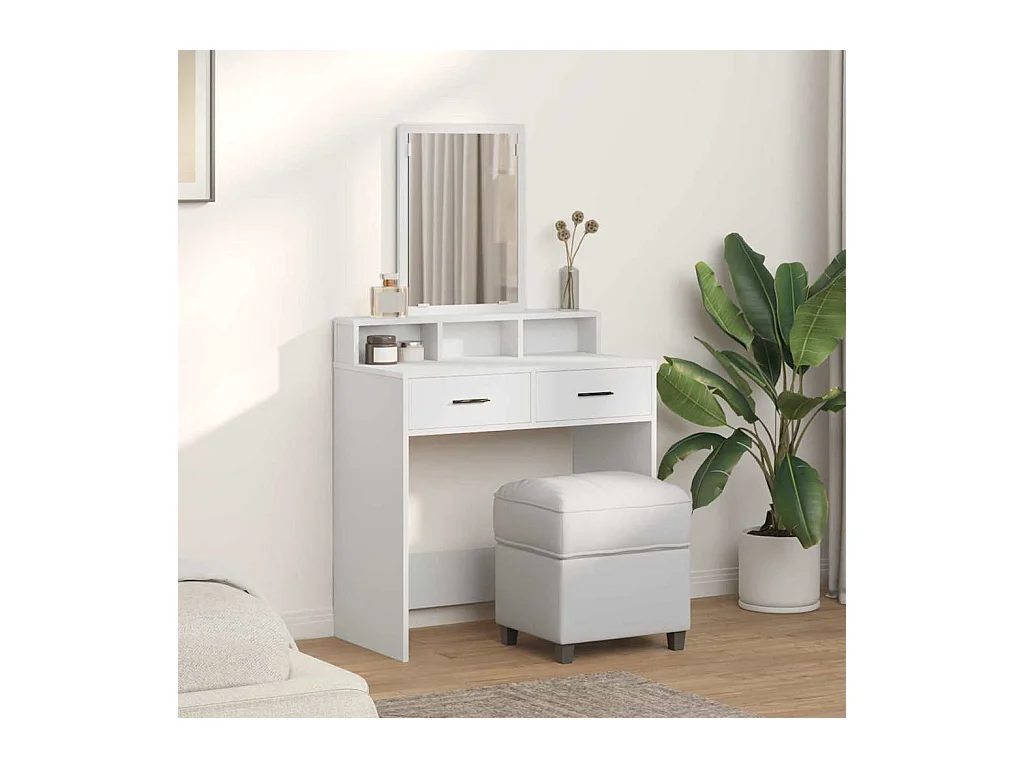 Coiffeuse avec tiroir Blanc 79 x 41 x 140 cm Bois d'ingénierie