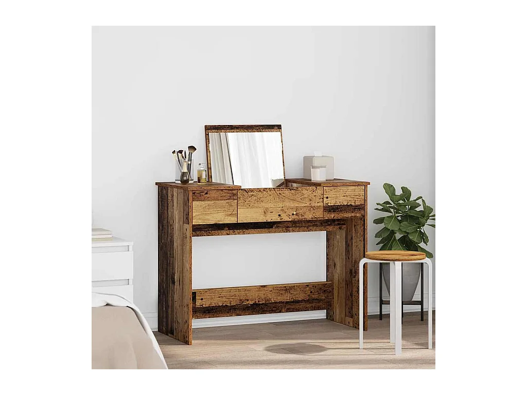 Schminktisch mit Schublade Antikholz 100 x 45 x 76 cm