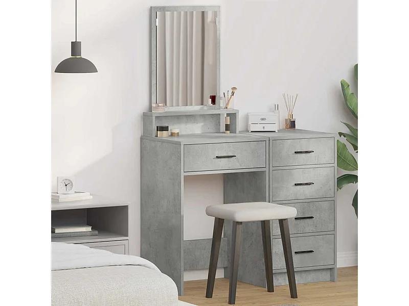 Coiffeuse Gris béton 50 x 41 x 140 cm Bois d'ingénierie