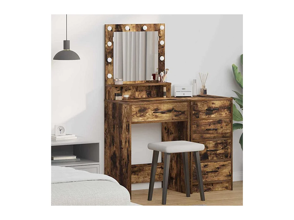 Coiffeuse Chêne fumé 50 x 41 x 135 cm Bois d'ingénierie