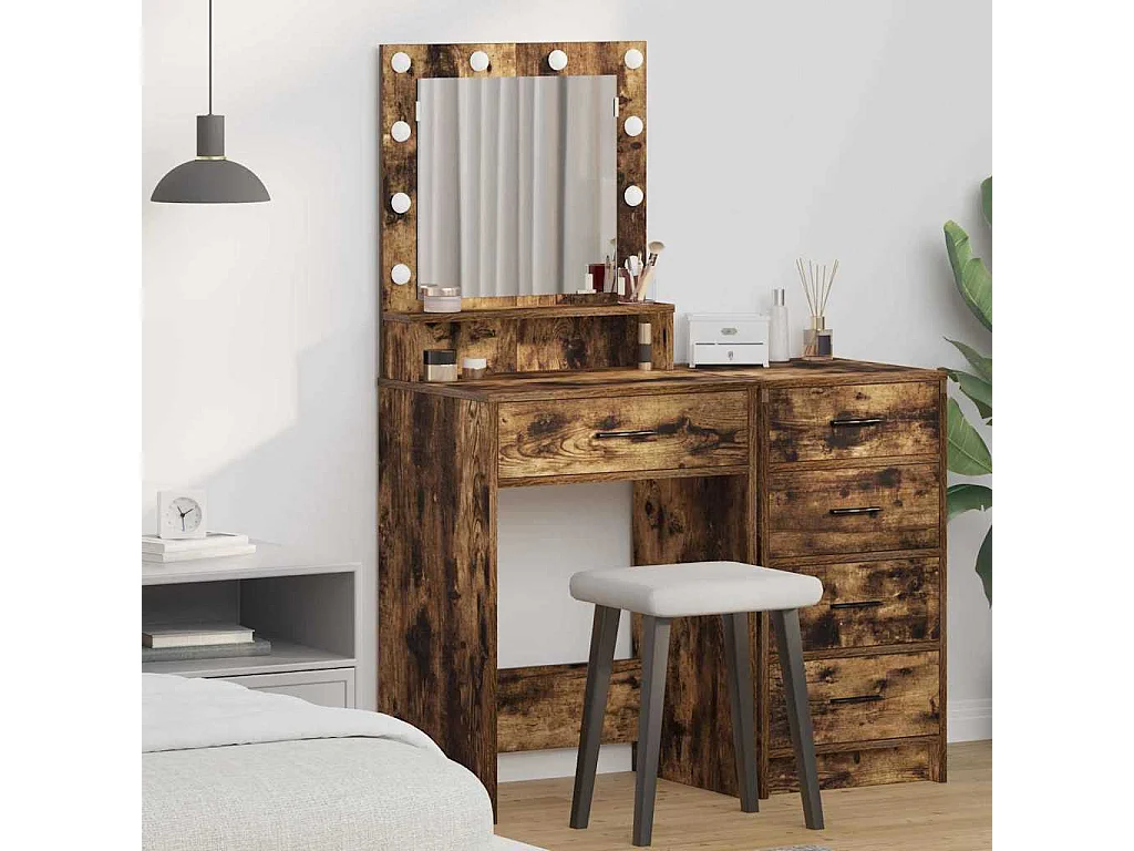 Coiffeuse Chêne fumé 50 x 41 x 135 cm Bois d'ingénierie