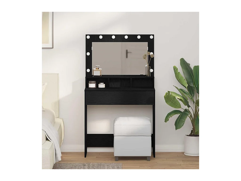 Coiffeuse Chêne noir 79 x 41 x 135 cm Bois d'ingénierie