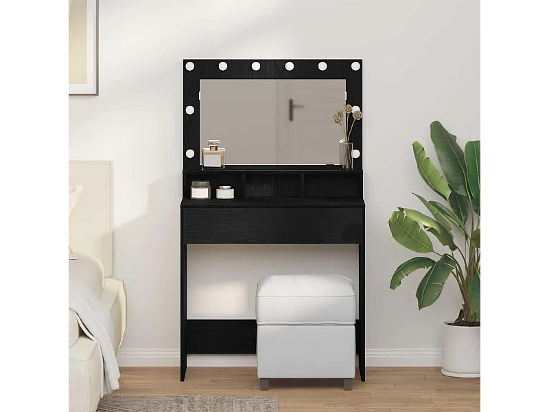 Coiffeuse Chêne noir 79 x 41 x 135 cm Bois d'ingénierie