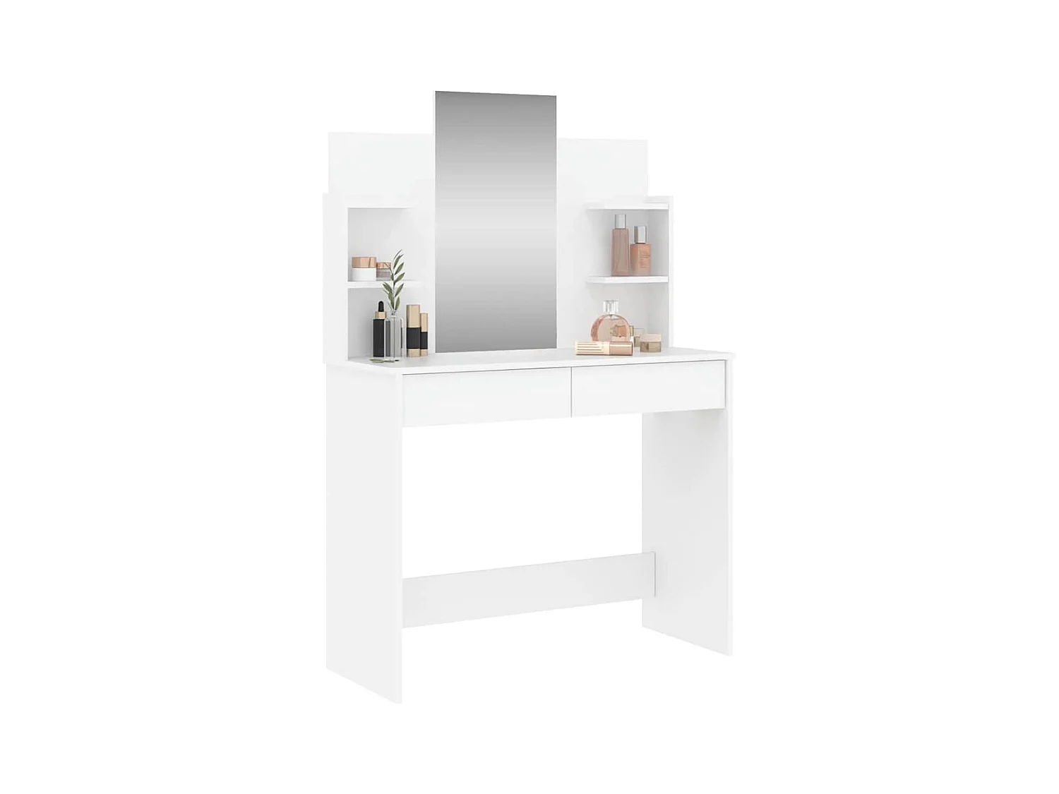 Toletta con specchio bianco 96x39x142 cm