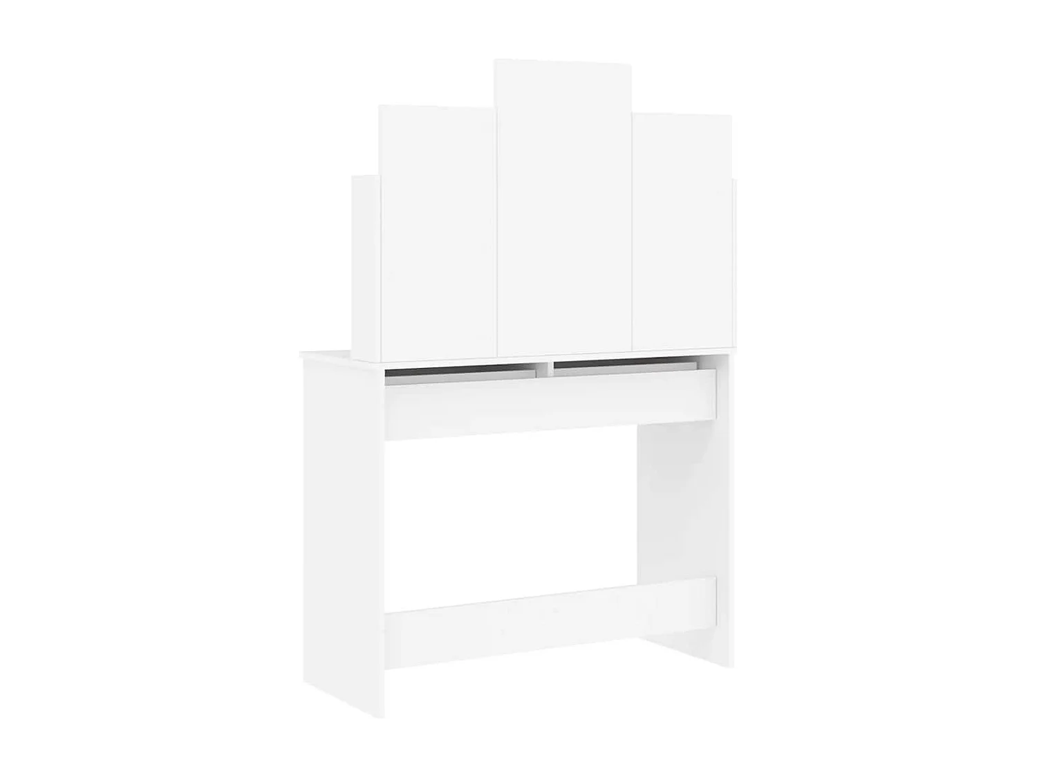 Toletta con specchio bianco 96x39x142 cm