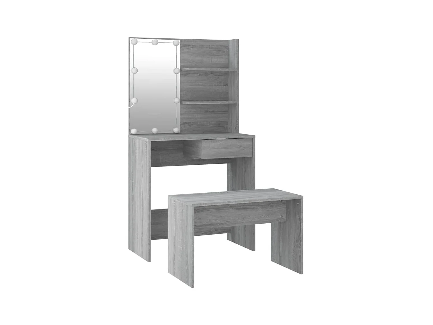 Sonoma Grey Engineered Wood LED-wastafelset