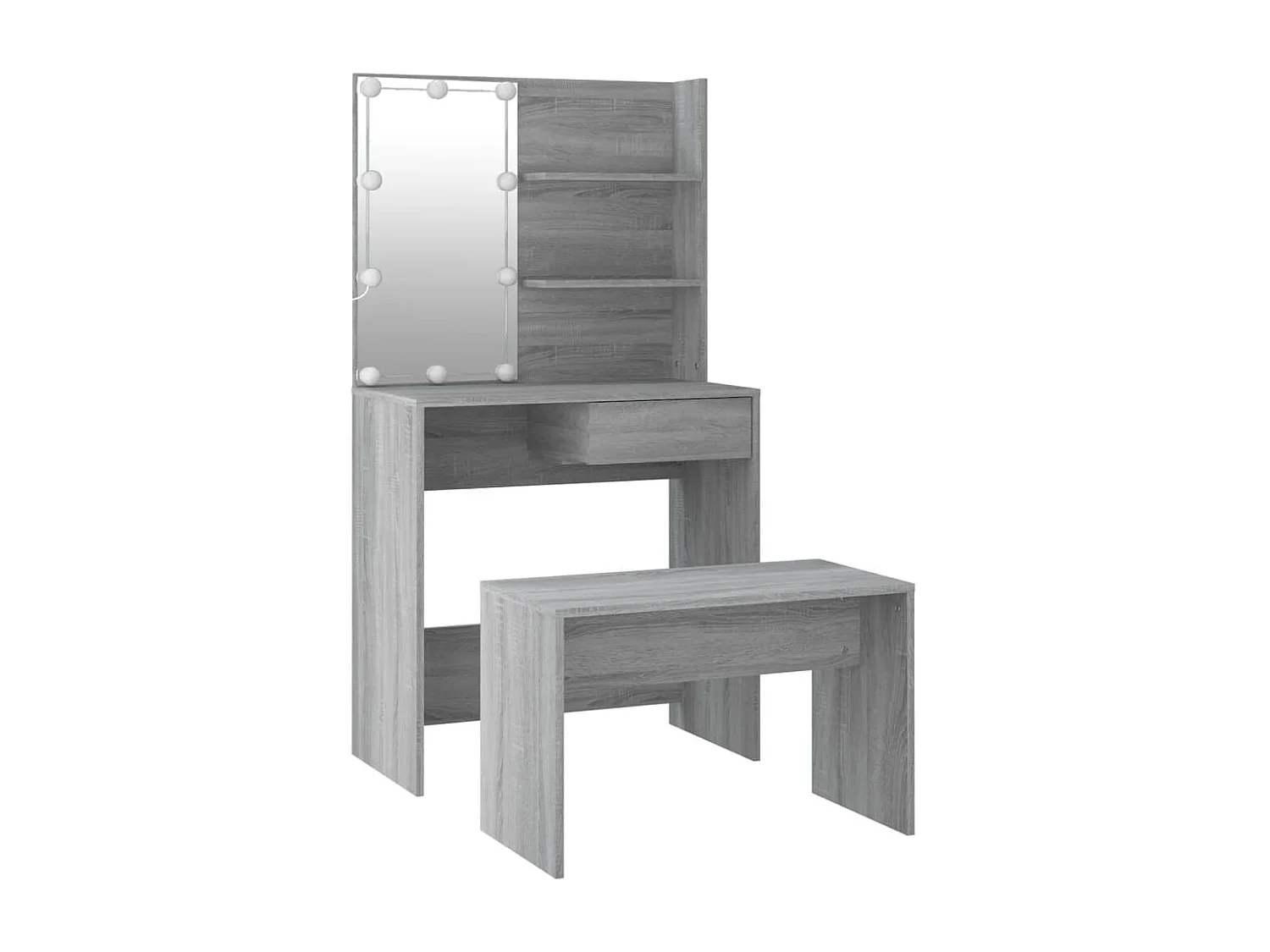 Sonoma Grey Engineered Wood LED-wastafelset