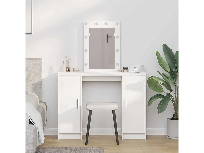 Witte kaptafel 102 x 33 x 135 cm bewerkt hout