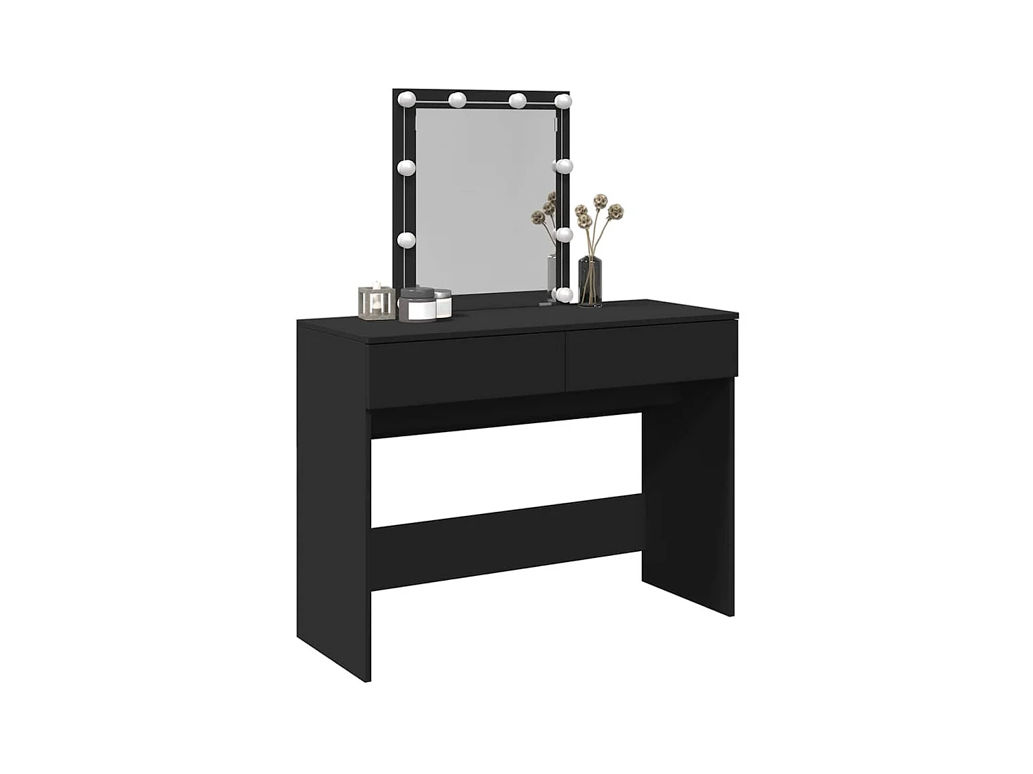 Tocador con LED negro 100x40x130 cm