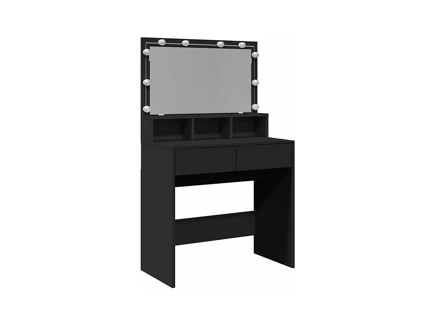 Tocador con LED negro 80x41x134,5 cm