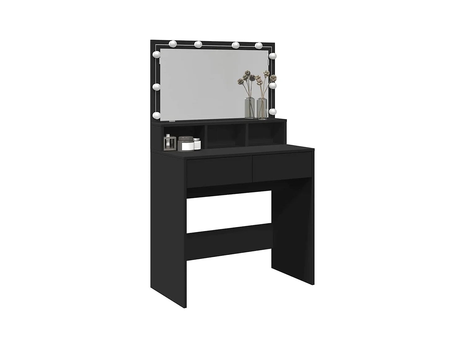 Tocador con LED negro 80x41x134,5 cm