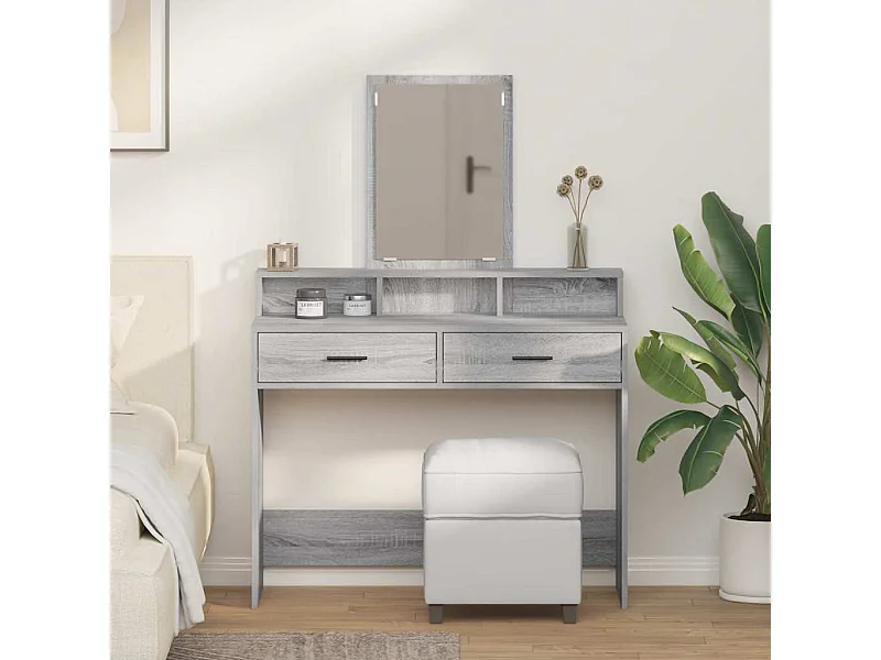 Coiffeuse Gris Sonoma 100 x 41 x 140 cm Bois d'ingénierie