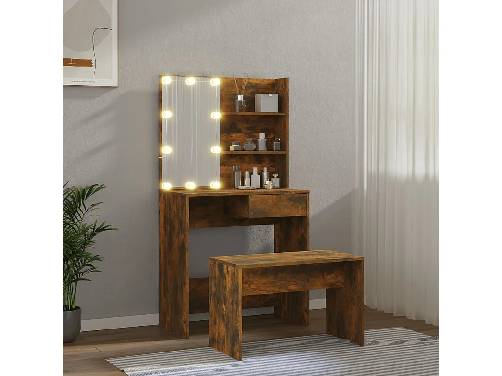 Mobiletto con LED Rovere Fumé Legno ingegnerizzato