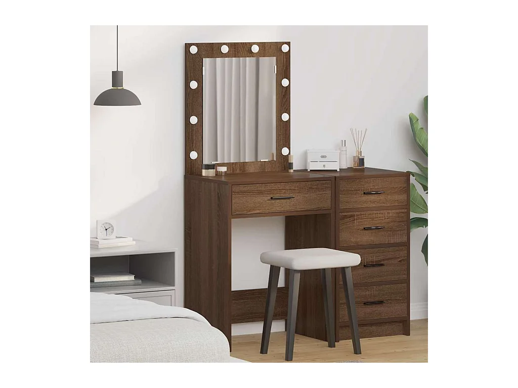 Coiffeuse Chêne brun 50 x 41 x 135 cm Bois d'ingénierie