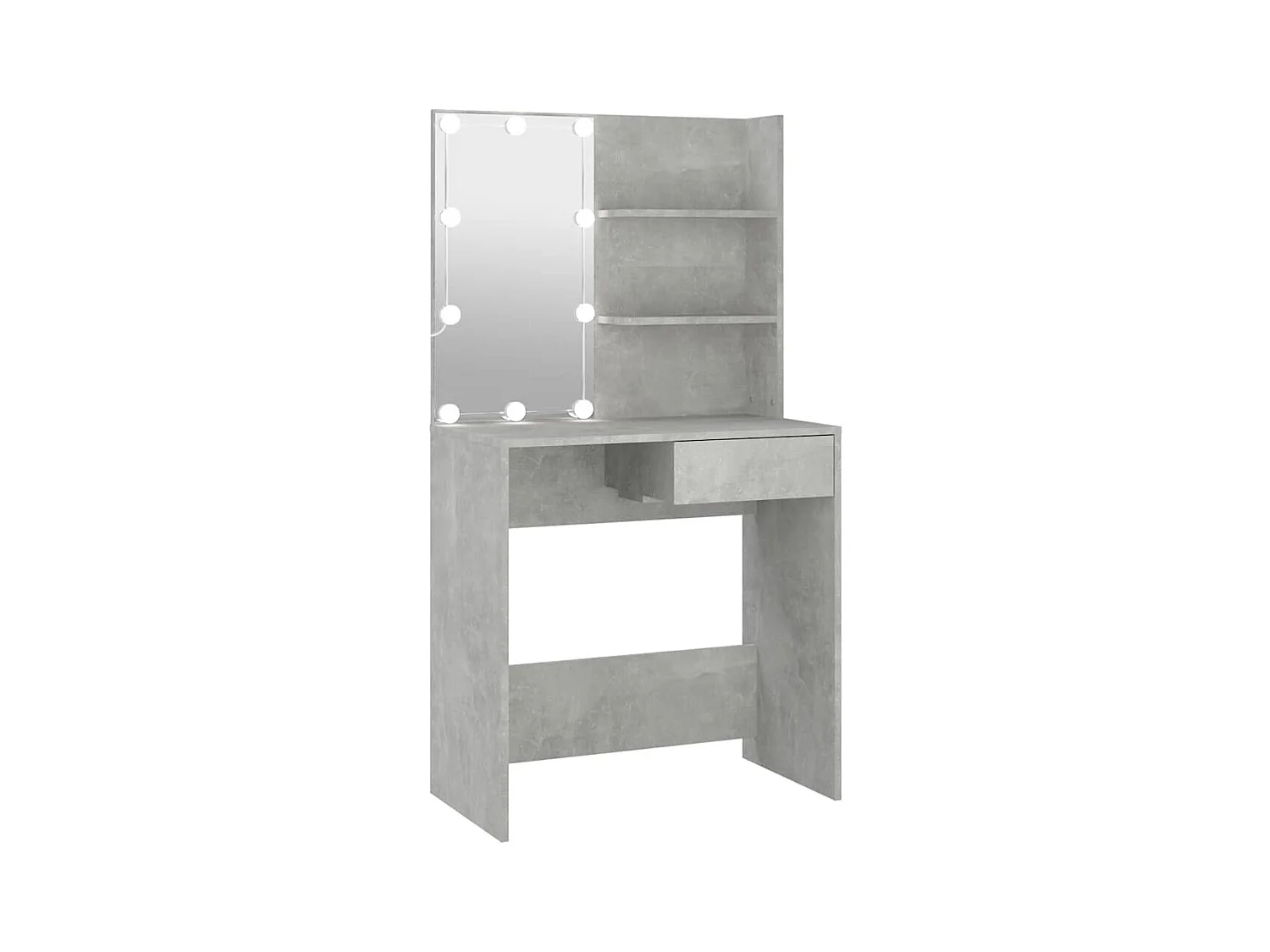 Betongrijze LED-kaptafel 74,5x40x141 cm