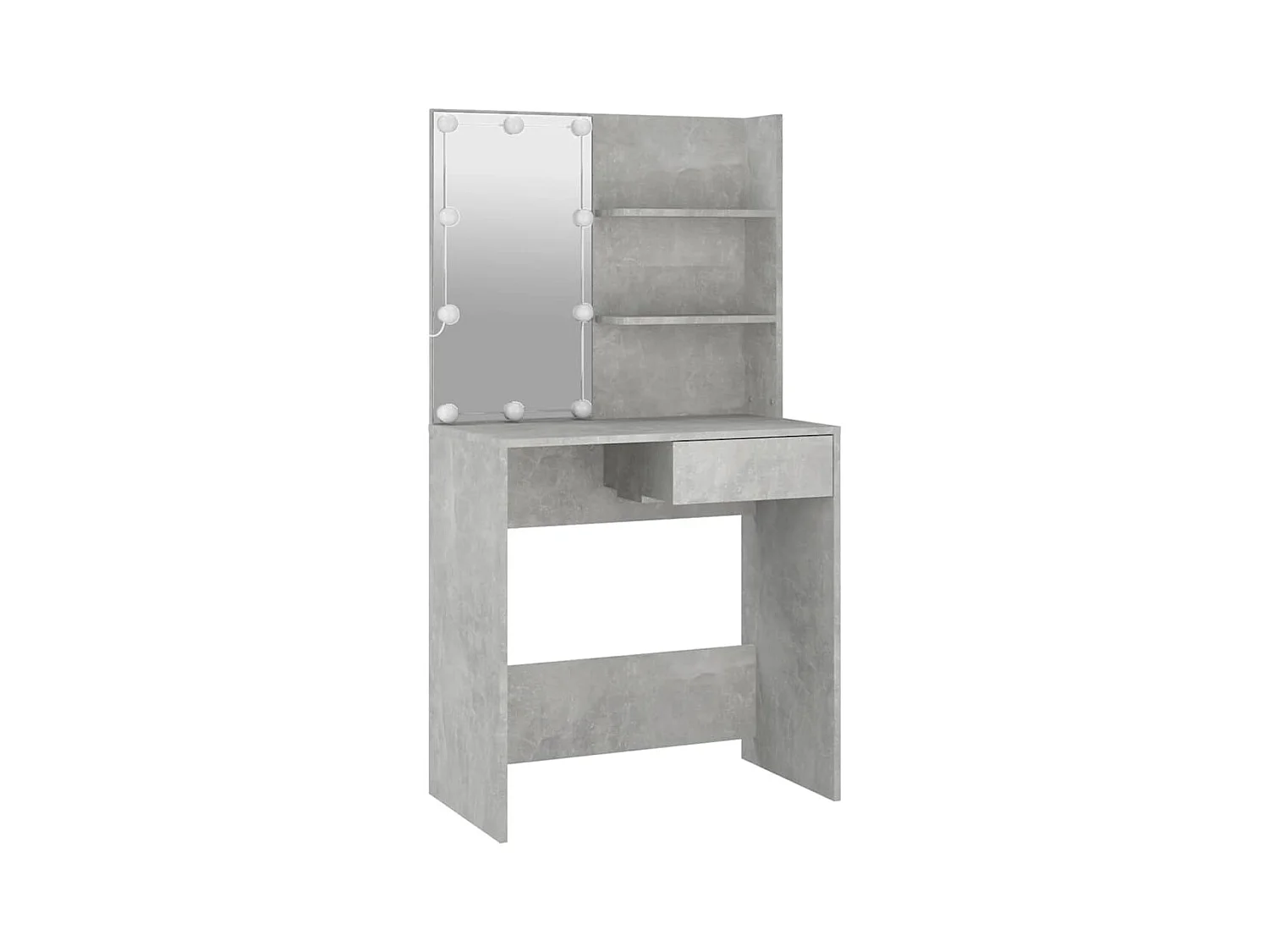 Betongrijze LED-kaptafel 74,5x40x141 cm