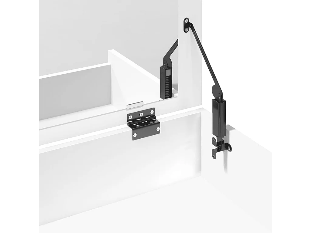 Witte kaptafel en kruk 60x40x113,5 cm