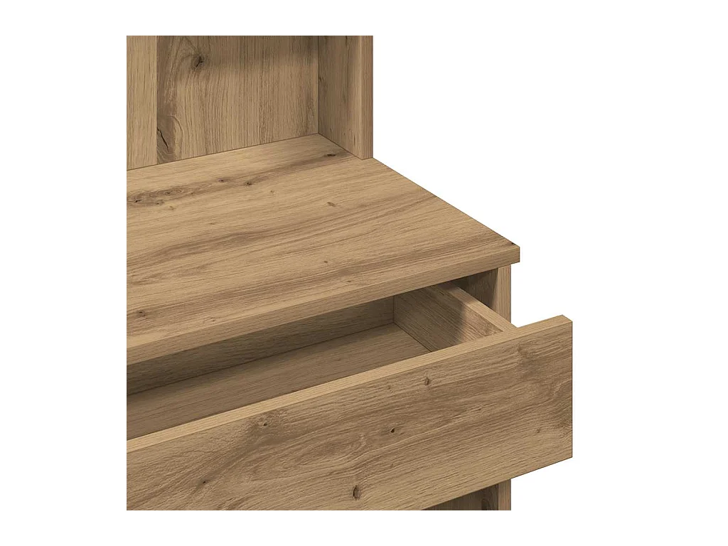 Coiffeuse avec miroir chêne artisanal 96x39x142 cm