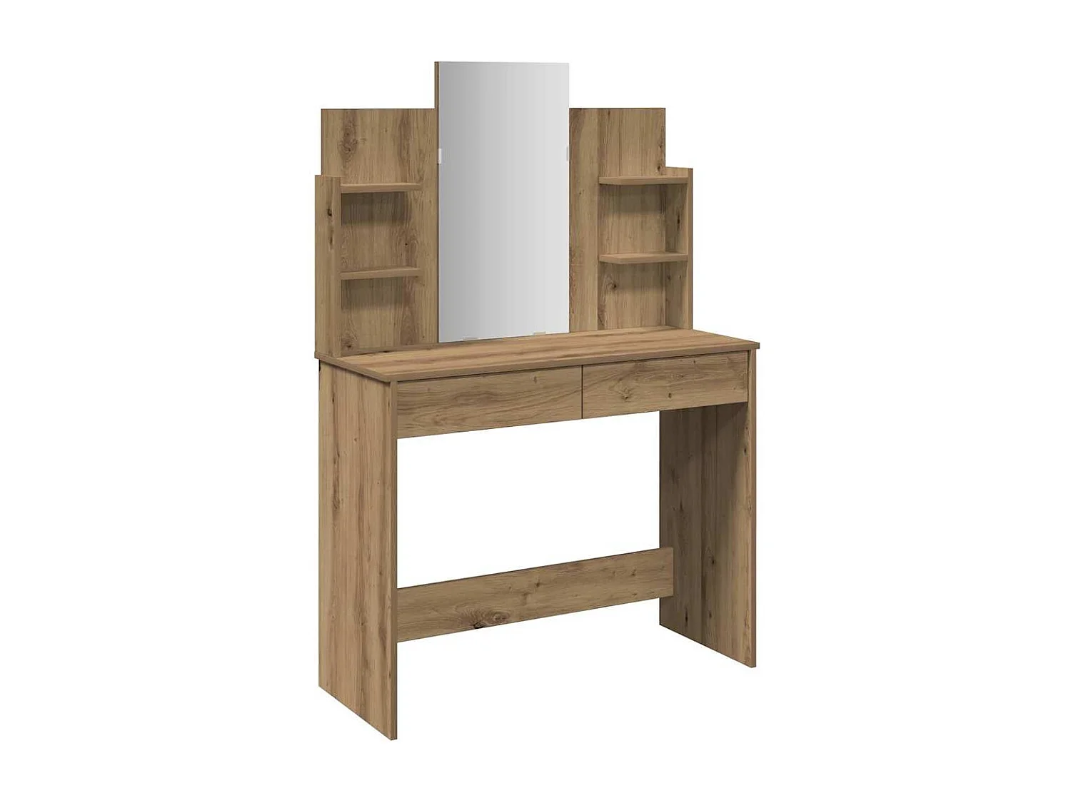 Coiffeuse avec miroir chêne artisanal 96x39x142 cm