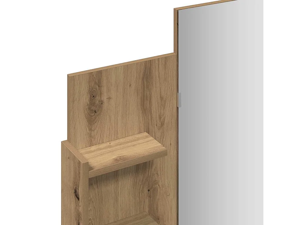 Coiffeuse avec miroir chêne artisanal 96x39x142 cm