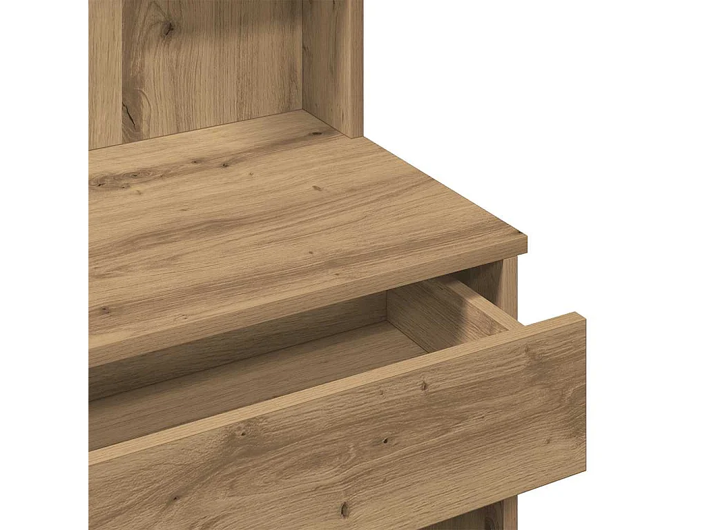 Coiffeuse avec miroir chêne artisanal 96x39x142 cm