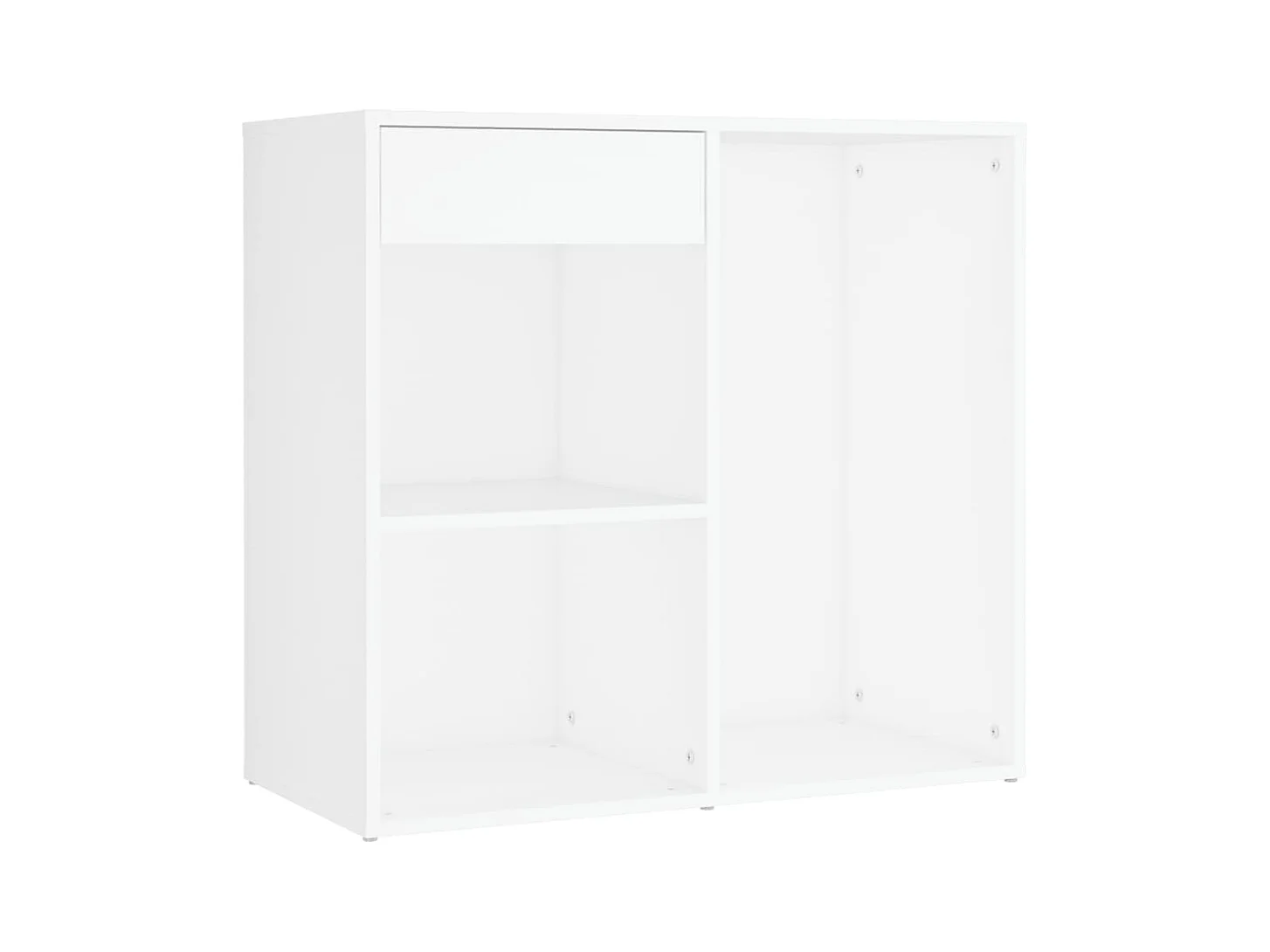 LED-kaptafel met 2 kasten, wit bewerkt hout