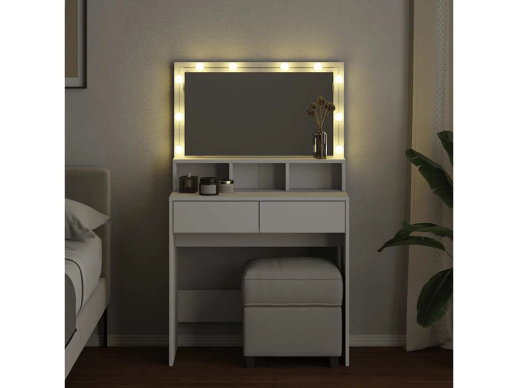 Tocador con LED blanco 80x41x134,5 cm
