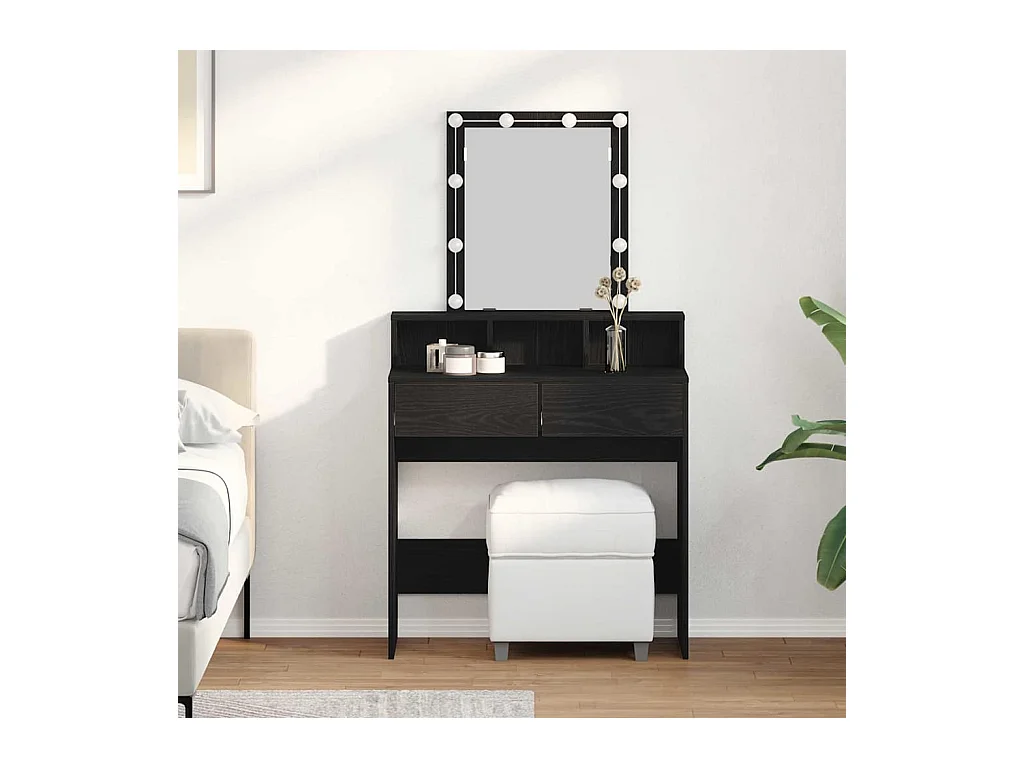 Coiffeuse Chêne noir 80 x 41 x 144,5 cm Bois d'ingénierie