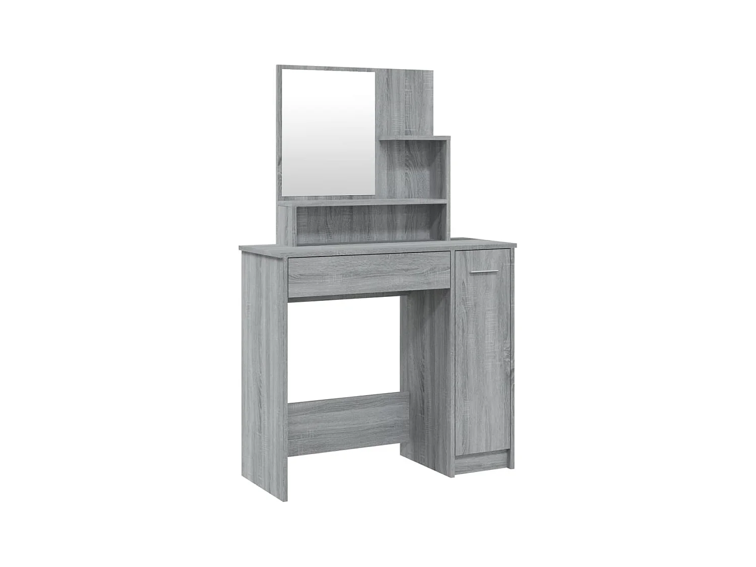 Sonoma grijze kaptafel met spiegel 86,5x35x136 cm