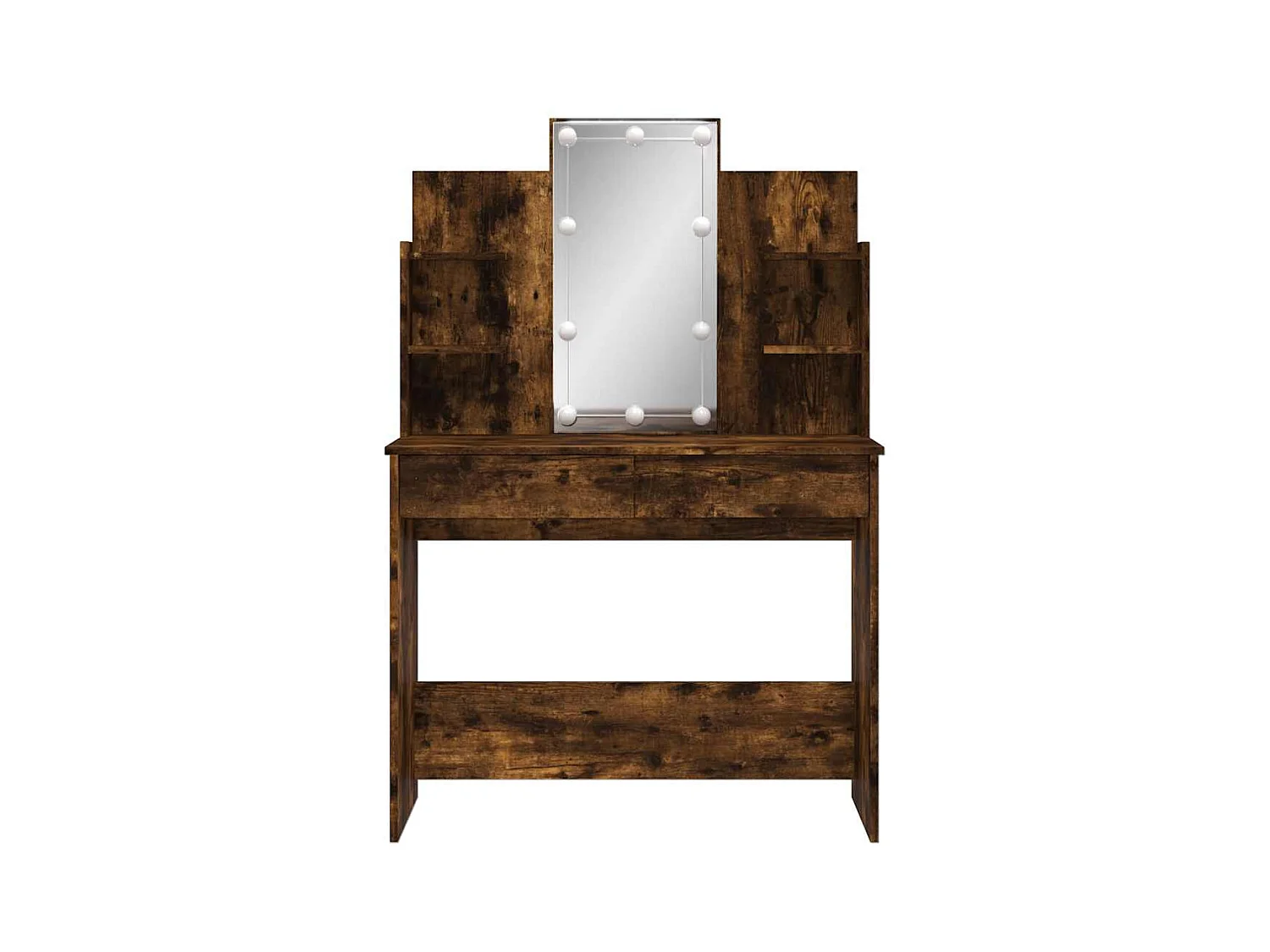 Tocador con luces LED roble ahumado 96x40x142 cm